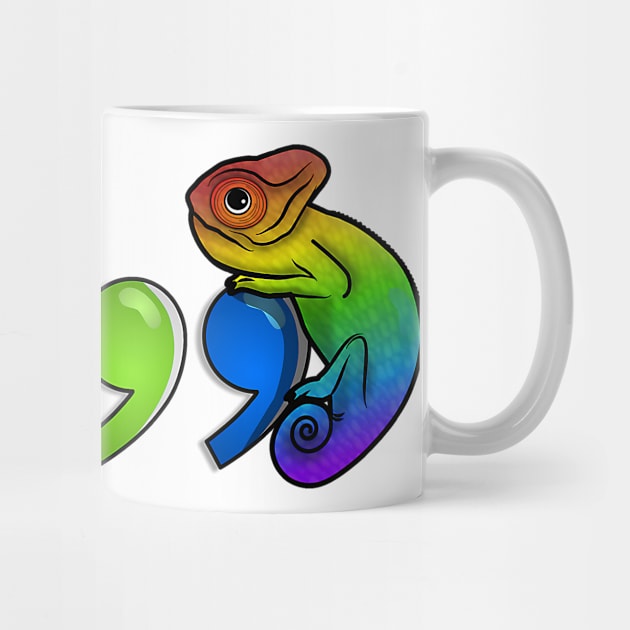 Comma Chameleon - rainbow by Bowl of Surreal